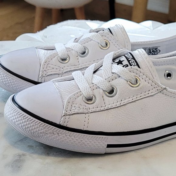 Converse Shoes - Never worn white leather Converse sneakers